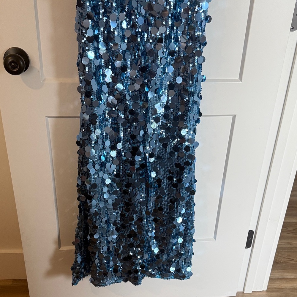 Forever 21 Blue Sequin Strapless Dress - Picture 9 of 9